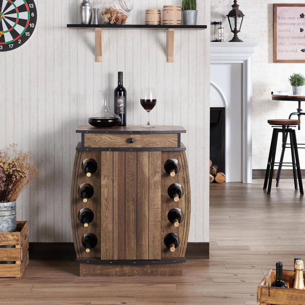 Camby Reclaimed Oak 8-Bottle Wine Cabinet by Furniture of America 8 Camby Reclaimed Oak 8-Bottle Wine Cabinet by Furniture of America - Image 8