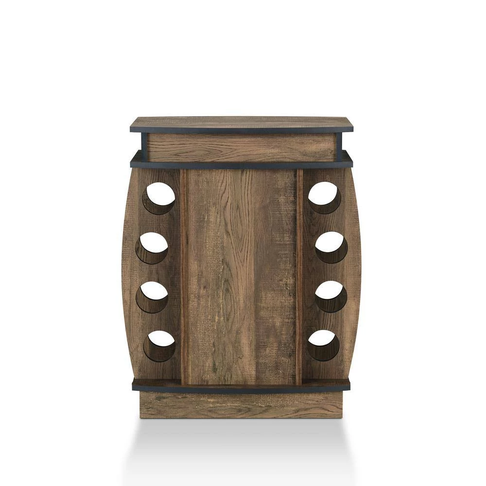Camby Reclaimed Oak 8-Bottle Wine Cabinet by Furniture of America 5 Camby Reclaimed Oak 8-Bottle Wine Cabinet by Furniture of America - Image 5