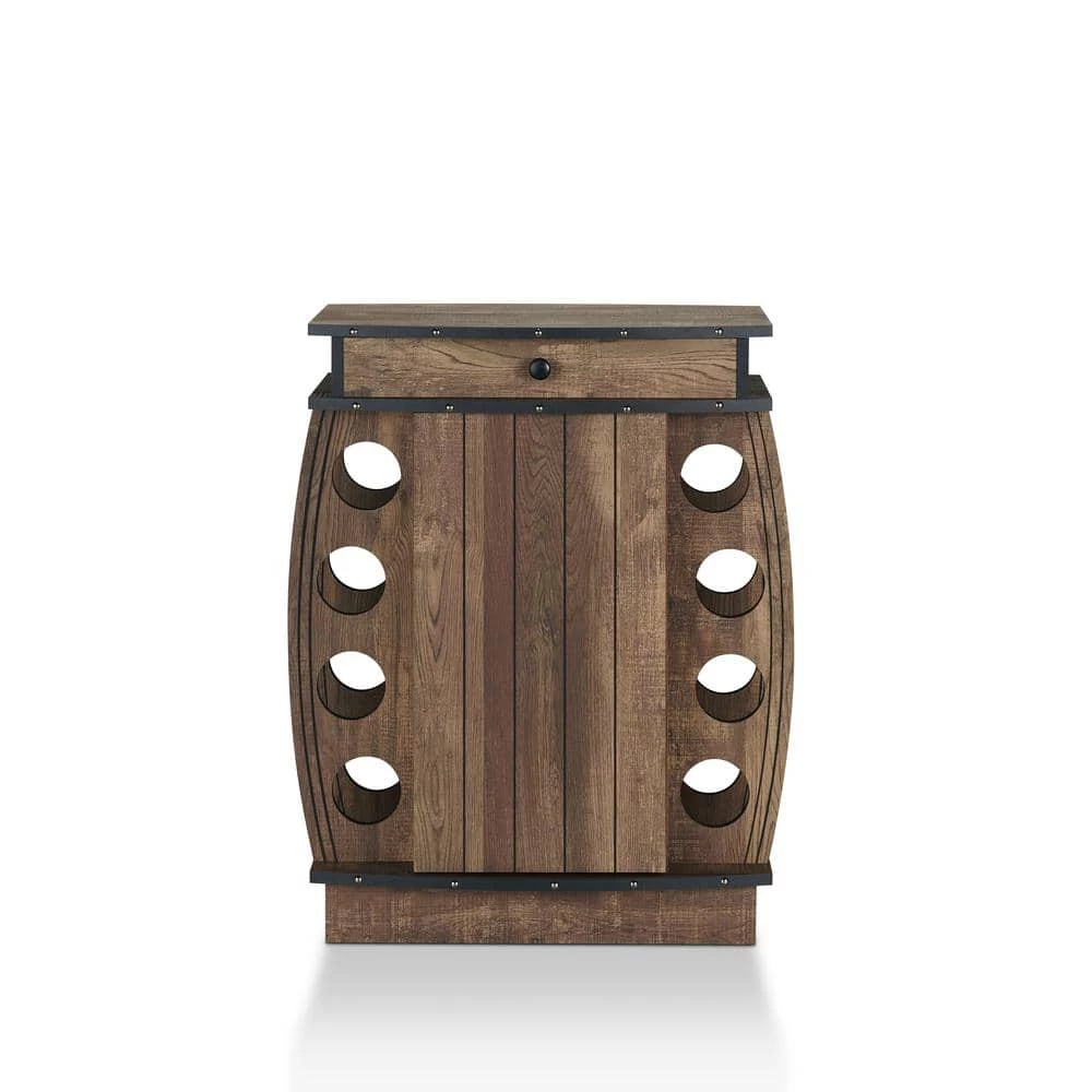 Camby Reclaimed Oak 8-Bottle Wine Cabinet by Furniture of America 1 Camby Reclaimed Oak 8-Bottle Wine Cabinet by Furniture of America