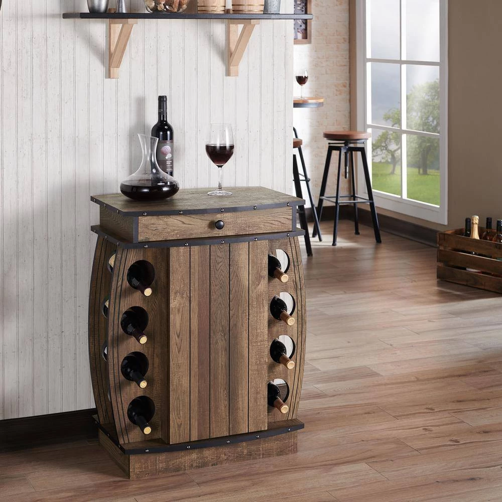 Camby Reclaimed Oak 8-Bottle Wine Cabinet by Furniture of America 7 Camby Reclaimed Oak 8-Bottle Wine Cabinet by Furniture of America - Image 7