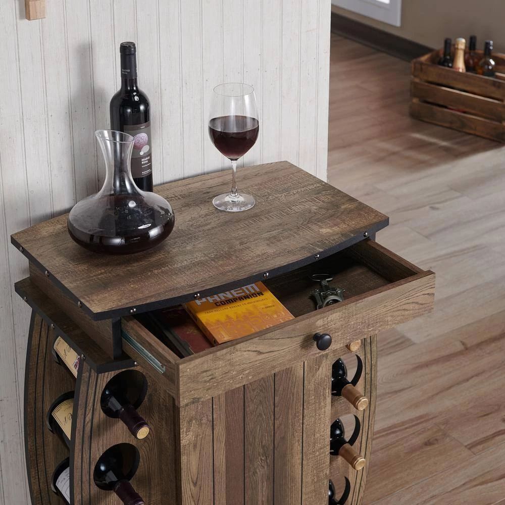 Camby Reclaimed Oak 8-Bottle Wine Cabinet by Furniture of America 6 Camby Reclaimed Oak 8-Bottle Wine Cabinet by Furniture of America - Image 6