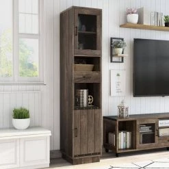 Coopern Reclaimed Oak 4-Shelf tv Tower by Furniture of America -Furniture of America Sales Store reclaimed oak furniture of america media storage hfw 1697c25 tr 44 1000