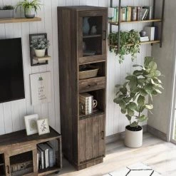 Coopern Reclaimed Oak 4-Shelf tv Tower by Furniture of America -Furniture of America Sales Store reclaimed oak furniture of america media storage hfw 1697c25 tr fa 1000