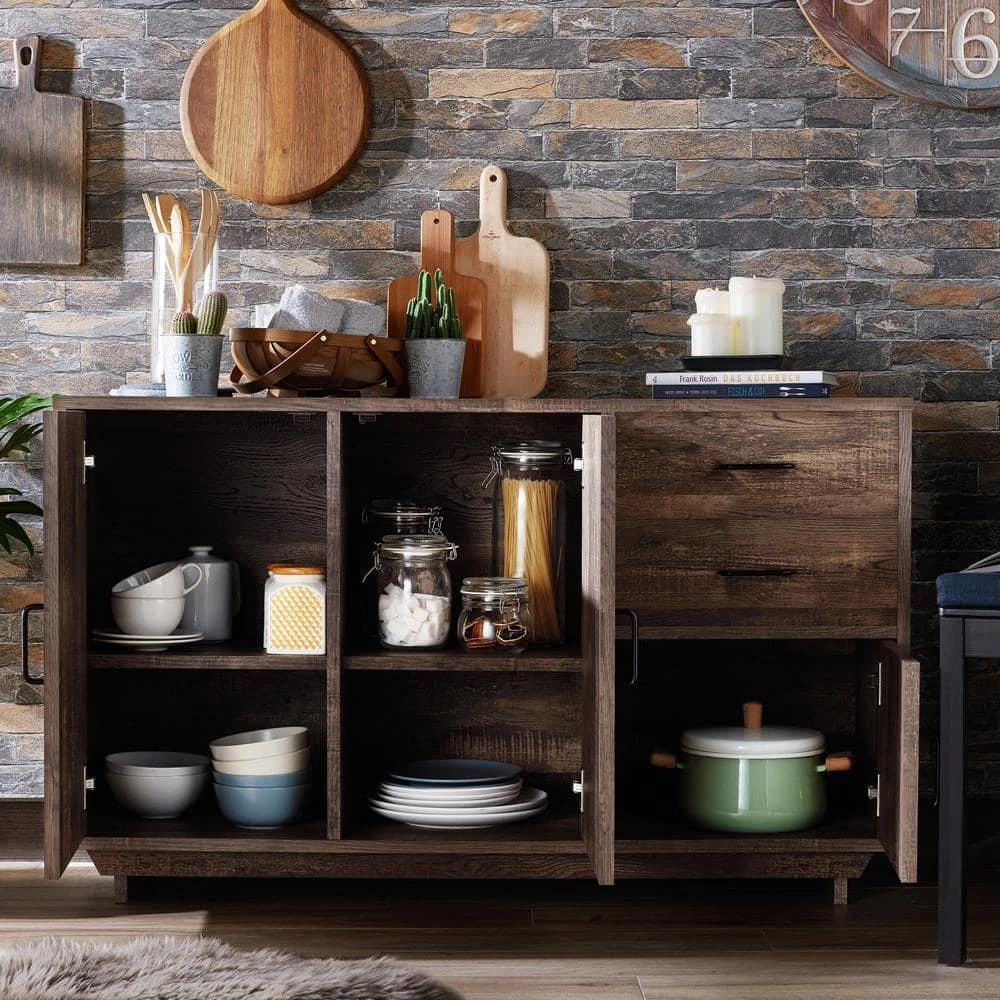 Antsirabe Reclaimed Oak Buffet Server with Adjustable Cabinet Shelves by Furniture of America 3 Antsirabe Reclaimed Oak Buffet Server with Adjustable Cabinet Shelves by Furniture of America - Image 3