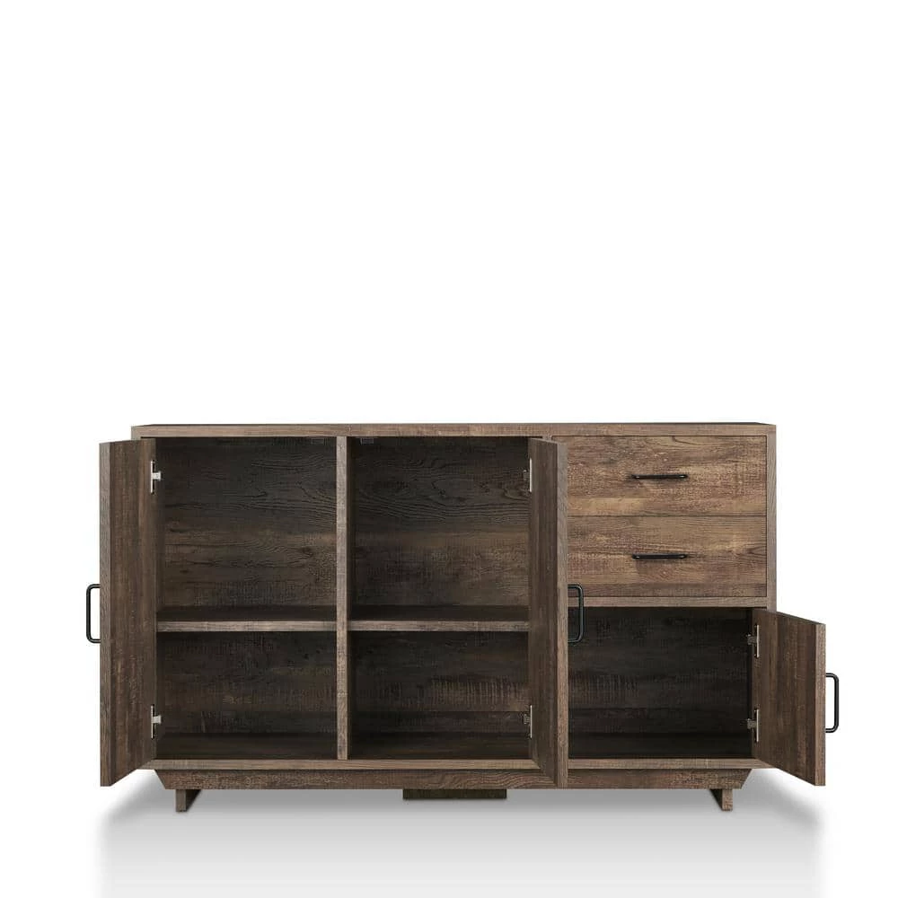 Antsirabe Reclaimed Oak Buffet Server with Adjustable Cabinet Shelves by Furniture of America 2 Antsirabe Reclaimed Oak Buffet Server with Adjustable Cabinet Shelves by Furniture of America - Image 2