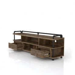 Osman 71 in. Reclaimed Oak TV Console with 2-Storage Drawers Fits TVs Up To 80 in. with Cable Management by Furniture of America -Furniture of America Sales Store reclaimed oak furniture of america tv stands fgi 19800c25 1f 1000