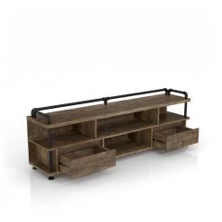 Osman 71 in. Reclaimed Oak TV Console with 2-Storage Drawers Fits TVs Up To 80 in. with Cable Management by Furniture of America -Furniture of America Sales Store reclaimed oak furniture of america tv stands fgi 19800c25 44 1000