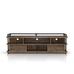 Osman 71 in. Reclaimed Oak TV Console with 2-Storage Drawers Fits TVs Up To 80 in. with Cable Management by Furniture of America