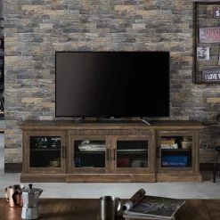 Ziv 69 in. Reclaimed Oak Particle Board TV Stand Fits TVs Up to 78 in. with Storage Doors by Furniture of America -Furniture of America Sales Store reclaimed oak furniture of america tv stands ynj 1984c25 31 1000
