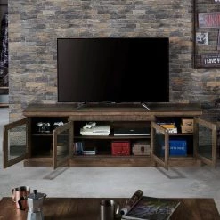 Ziv 69 in. Reclaimed Oak Particle Board TV Stand Fits TVs Up to 78 in. with Storage Doors by Furniture of America -Furniture of America Sales Store reclaimed oak furniture of america tv stands ynj 1984c25 44 1000