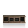 Ziv 69 in. Reclaimed Oak Particle Board TV Stand Fits TVs Up to 78 in. with Storage Doors by Furniture of America