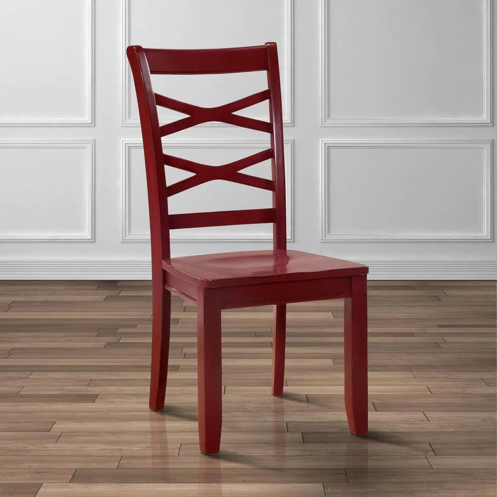 Fairmont Red and Blue Wood High Back Dining Chairs (Set of 2) by Furniture of America 3 Fairmont Red and Blue Wood High Back Dining Chairs (Set of 2) by Furniture of America - Image 3