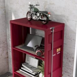 Klimson 64 in.H Red 4-Shelf Bookcase by Furniture of America 10 Klimson 64 in.H Red 4-Shelf Bookcase by Furniture of America -Furniture of America Sales Store red and silver high gloss powder coating furniture of america bookcases bookshelves idf ac333rd 4f 1000