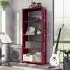Klimson 64 in.H Red 4-Shelf Bookcase by Furniture of America