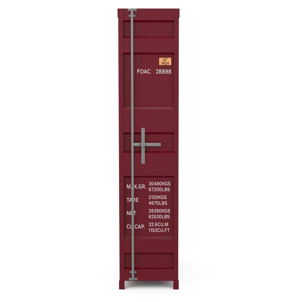Klimson 64 in.H Red 4-Shelf Bookcase by Furniture of America 2 Klimson 64 in.H Red 4-Shelf Bookcase by Furniture of America - Image 2