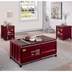 Wedgewood Red Sliding Door Storage End Table by Furniture of America 15 Wedgewood Red Sliding Door Storage End Table by Furniture of America -Furniture of America Sales Store red furniture of america end side tables idf 4789rd e 31 1000