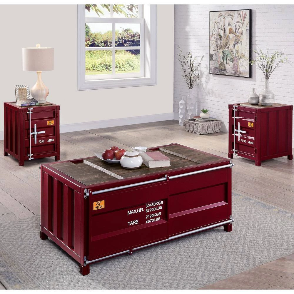 Wedgewood Red Sliding Door Storage End Table by Furniture of America 8 Wedgewood Red Sliding Door Storage End Table by Furniture of America - Image 8