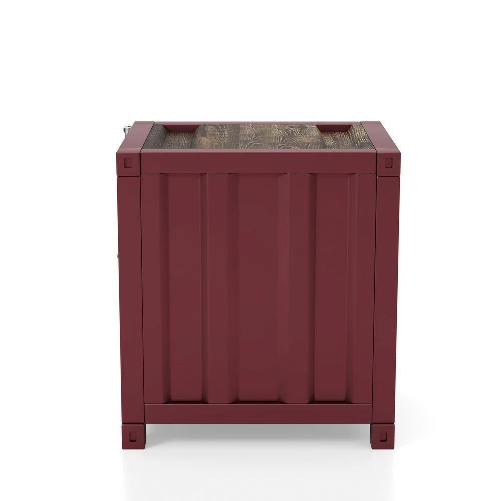 Wedgewood Red Sliding Door Storage End Table by Furniture of America 6 Wedgewood Red Sliding Door Storage End Table by Furniture of America - Image 6
