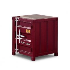 Wedgewood Red Sliding Door Storage End Table by Furniture of America