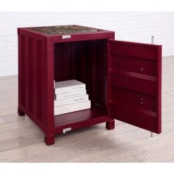 Wedgewood Red Sliding Door Storage End Table by Furniture of America 14 Wedgewood Red Sliding Door Storage End Table by Furniture of America -Furniture of America Sales Store red furniture of america end side tables idf 4789rd e fa 1000