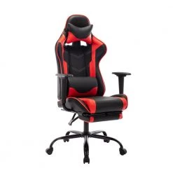 Nyomi Red Polyvinyl Gaming Chair with Adjustable Footrest and Headpillow by Furniture of America -Furniture of America Sales Store red furniture of america gaming chairs idf 6003 rd 31 1000
