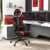 Nyomi Red Polyvinyl Gaming Chair with Adjustable Footrest and Headpillow by Furniture of America
