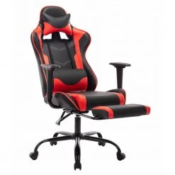 Nyomi Red Polyvinyl Gaming Chair with Adjustable Footrest and Headpillow by Furniture of America -Furniture of America Sales Store red furniture of america gaming chairs idf 6003 rd c3 1000