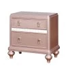 Kloe 2-Drawer Rose Gold Nightstand by Furniture of America