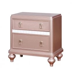 Kloe 2-Drawer Rose Gold Nightstand by Furniture of America