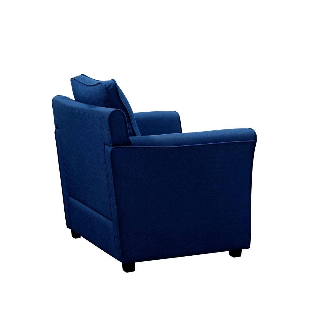 Beltram Royal Blue Woven Linen Accent Arm Chair by Furniture of America 5 Beltram Royal Blue Woven Linen Accent Arm Chair by Furniture of America - Image 5