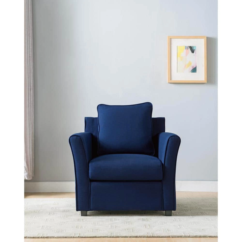 Beltram Royal Blue Woven Linen Accent Arm Chair by Furniture of America 6 Beltram Royal Blue Woven Linen Accent Arm Chair by Furniture of America - Image 6