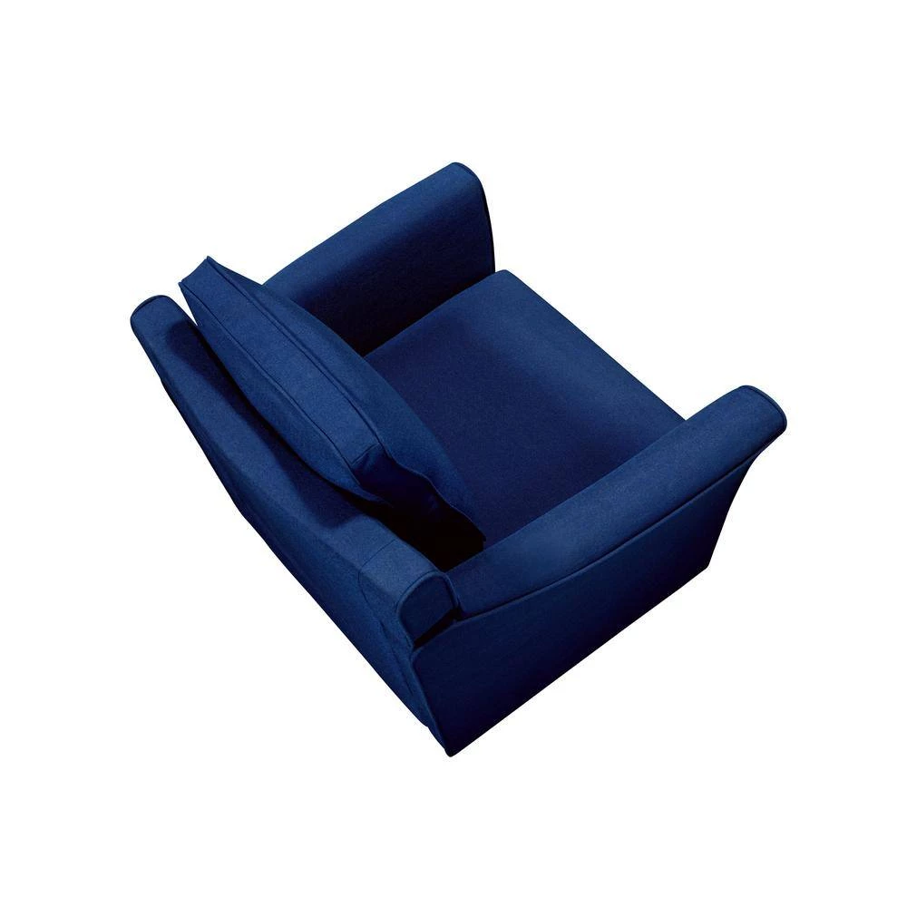 Beltram Royal Blue Woven Linen Accent Arm Chair by Furniture of America 4 Beltram Royal Blue Woven Linen Accent Arm Chair by Furniture of America - Image 4