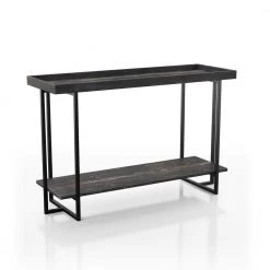 Bonte 48 in. Rustic Black Standard Rectangle Console Table with Shelf by Furniture of America