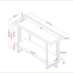 Bonte 48 in. Rustic Black Standard Rectangle Console Table with Shelf by Furniture of America -Furniture of America Sales Store rustic black furniture of america console tables idf 4344s 76 1000