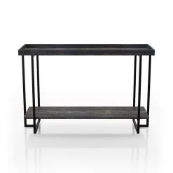 Bonte 48 in. Rustic Black Standard Rectangle Console Table with Shelf by Furniture of America -Furniture of America Sales Store rustic black furniture of america console tables idf 4344s c3 1000