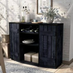 Shedd Rustic Navy Blue Buffet with 2 Shelves by Furniture of America -Furniture of America Sales Store rustic navy blue furniture of america sideboards buffet tables ynj 2174c41 44 1000