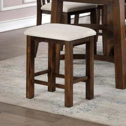 Creeke 25 in. Rustic Oak and Beige Backless Wood Counter Height Stools (Set of 2) by Furniture of America -Furniture of America Sales Store rustic oak and beige furniture of america bar stools idf 3902bc 1f 1000