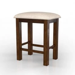 Creeke 25 in. Rustic Oak and Beige Backless Wood Counter Height Stools (Set of 2) by Furniture of America