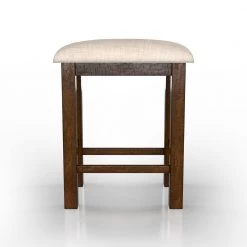 Creeke 25 in. Rustic Oak and Beige Backless Wood Counter Height Stools (Set of 2) by Furniture of America -Furniture of America Sales Store rustic oak and beige furniture of america bar stools idf 3902bc c3 1000