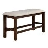 Creeke Rustic Oak and Beige Counter Height Bench (25 in. H X 46.5 in. W x 16.5 in. D) by Furniture of America