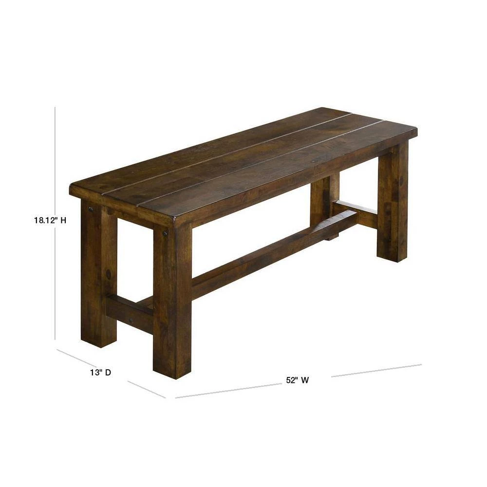 Stella Rustic Oak Wood Bench by Furniture of America 3 Stella Rustic Oak Wood Bench by Furniture of America - Image 3