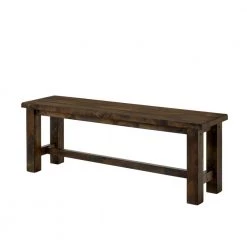 Stella Rustic Oak Wood Bench by Furniture of America
