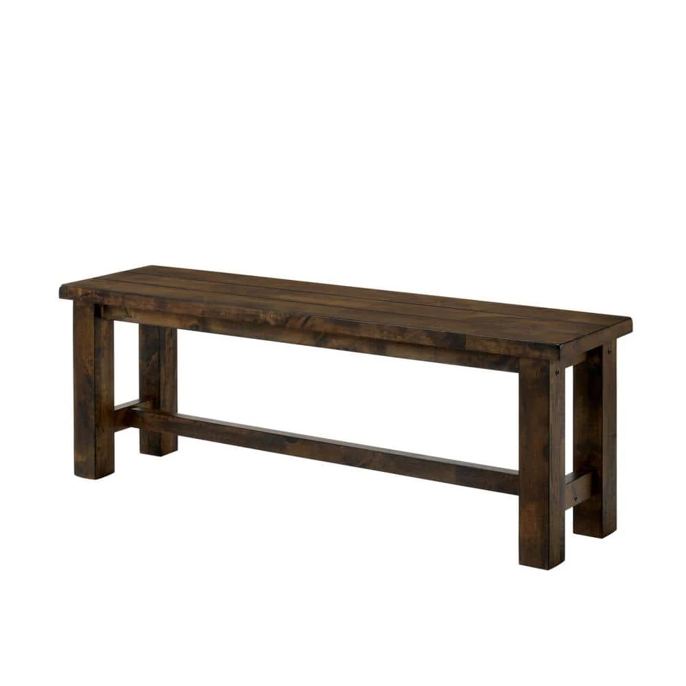 Stella Rustic Oak Wood Bench by Furniture of America 1 Stella Rustic Oak Wood Bench by Furniture of America
