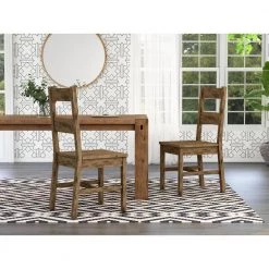 Stella Rustic Oak Wood Ladder Side Chair (Set of 2) by Furniture of America -Furniture of America Sales Store rustic oak furniture of america dining chairs idf 3060sc 31 1000