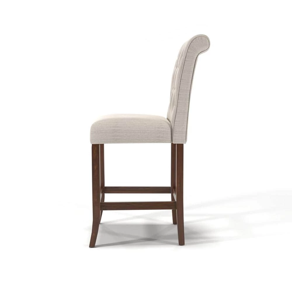 Skien Rustic Oak Tufted Upholstery Counter Height Dining Chairs (Set of 2) by Furniture of America 2 Skien Rustic Oak Tufted Upholstery Counter Height Dining Chairs (Set of 2) by Furniture of America - Image 2