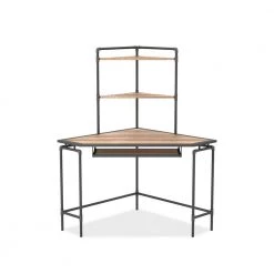 51 in. Light Copper and Sand Black Steel Corner Desk with USB Port by Furniture of America -Furniture of America Sales Store sand black and light pure copper furniture of america computer desks idf dk5242 31 1000