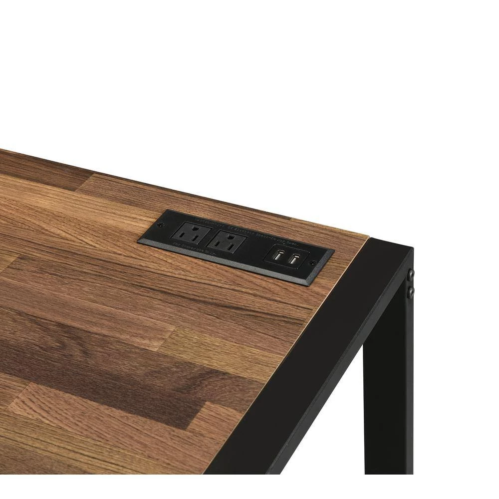 Nileman 50.38 in. Rectangular Sand Black and Natural Tone Writing Desk with 1-Drawer by Furniture of America 5 Nileman 50.38 in. Rectangular Sand Black and Natural Tone Writing Desk with 1-Drawer by Furniture of America - Image 5