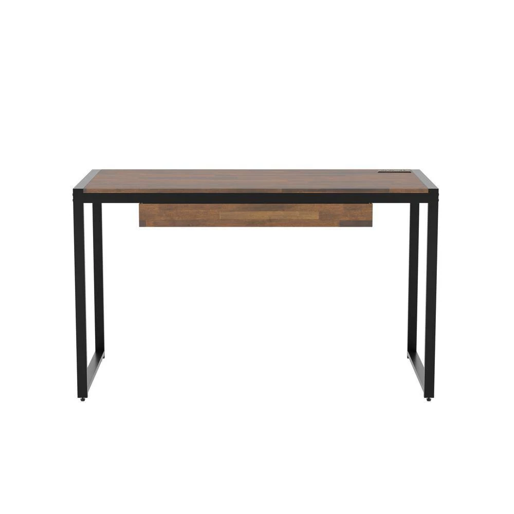 Nileman 50.38 in. Rectangular Sand Black and Natural Tone Writing Desk with 1-Drawer by Furniture of America 4 Nileman 50.38 in. Rectangular Sand Black and Natural Tone Writing Desk with 1-Drawer by Furniture of America - Image 4