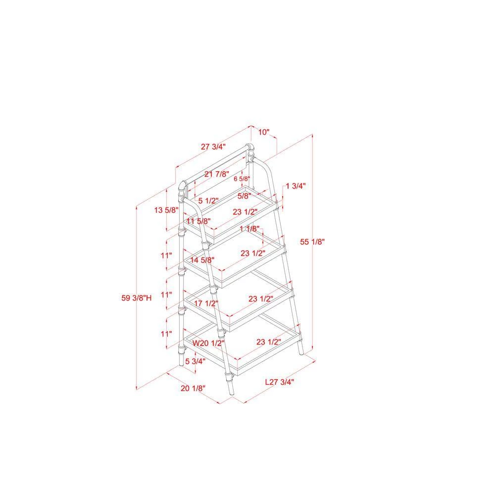 Sabela 59 in. H Sand Black 4-Shelf Bookcase by Furniture of America 5 Sabela 59 in. H Sand Black 4-Shelf Bookcase by Furniture of America - Image 5