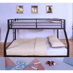 Bowry Sand Black Twin Over Full Bunk Bed by Furniture of America -Furniture of America Sales Store sand black furniture of america bunk beds idf bk656bk tf c3 1000